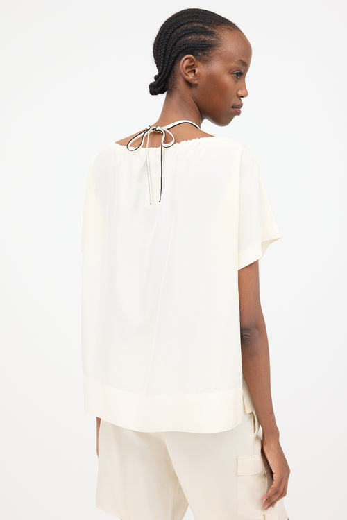 Fendi Satin Drawstring Blouse