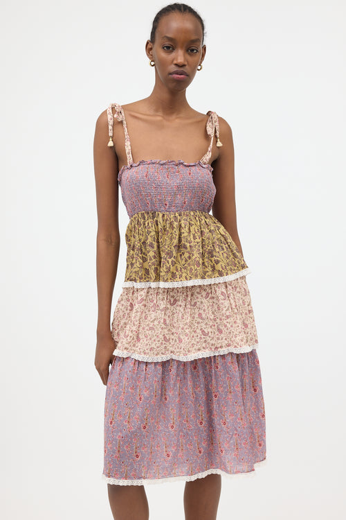 Zimmermann Printed Tiered Dress