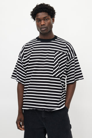 N. Hollywood Black & White Striped T-Shirt