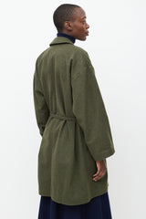 No°21 Green Wool Notched Shawl Collar Coat