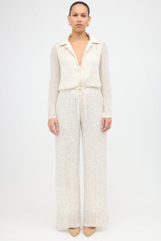 Naeem Khan Bridal Spring 2018 Beaded Jumpsuit