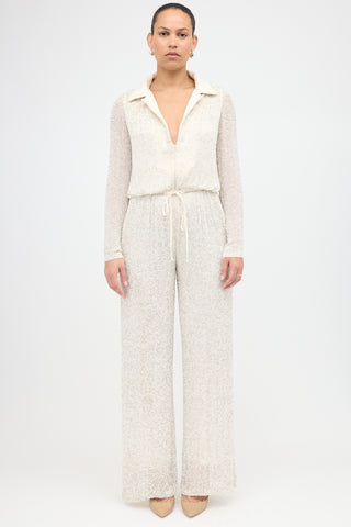 Naeem Khan Bridal Spring 2018 Beaded Jumpsuit