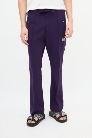 Needles Purple Pintuck Straight Leg Trouser