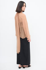 N°25 Beige Sheer Cut Out Blouse