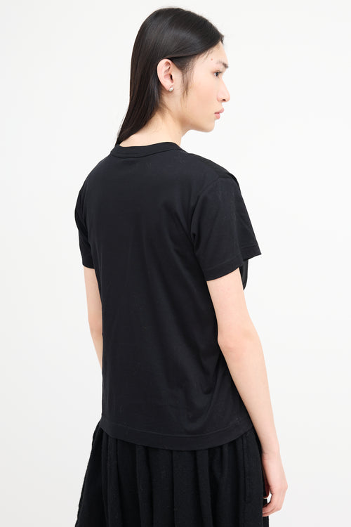 Noir Kei Ninomiya Black Belted Mesh Overlay T-Shirt