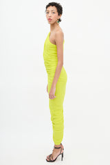 Norma Kamali Yellow Ruched Diana Dress