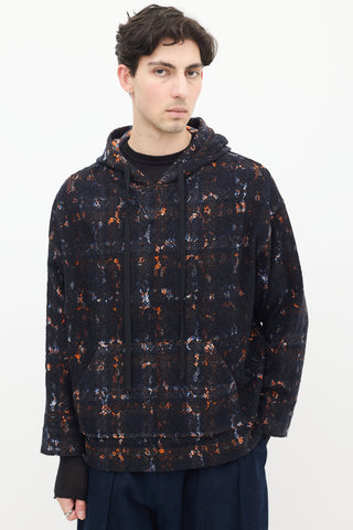 N°21 Black Lace & Multi Plaid Oversized Hoodie