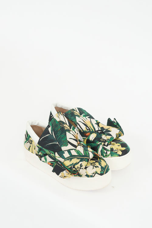N°21 Green & Multicolour Floral Platform Sneaker