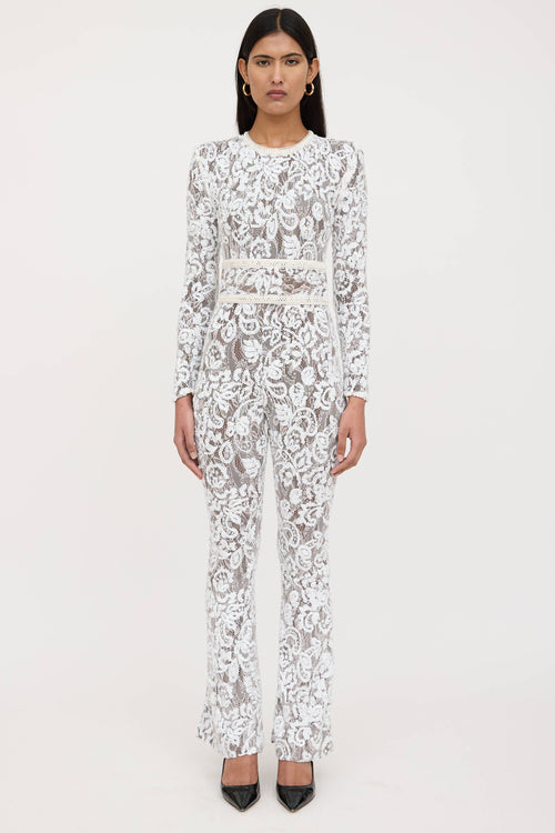 Nadine Merabi Sequin Lace Jumpsuit