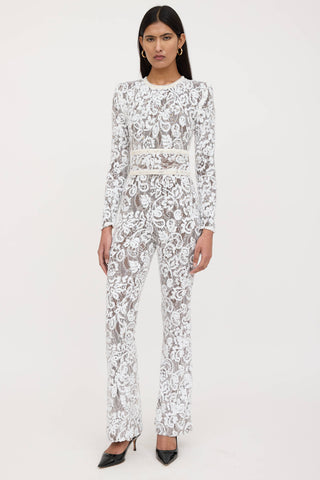 Nadine Merabi Sequin Lace Jumpsuit