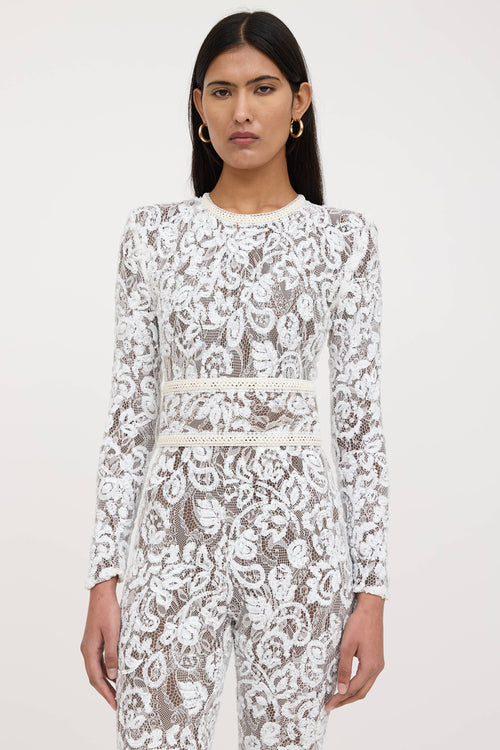 Nadine Merabi Sequin Lace Jumpsuit