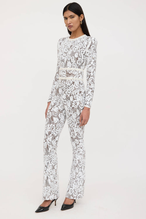 Nadine Merabi Sequin Lace Jumpsuit