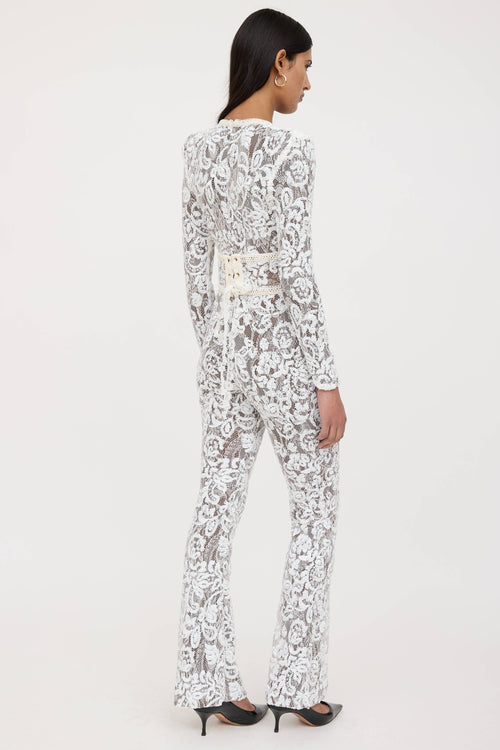 Nadine Merabi Sequin Lace Jumpsuit