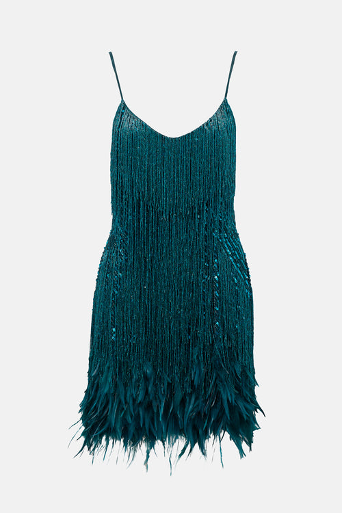 Nadine Merabi Beaded Fringe Lottie Dress