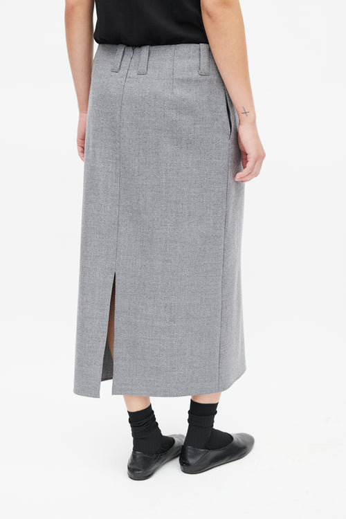 Naked Shoulders Grey Wool Skirt