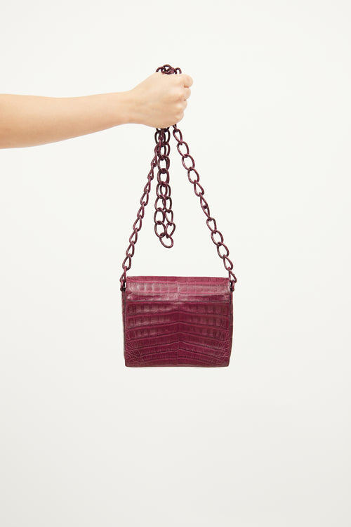 Nancy Gonzalez Burgundy Chain Shoulder Bag