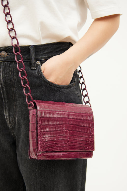 Nancy Gonzalez Burgundy Chain Shoulder Bag