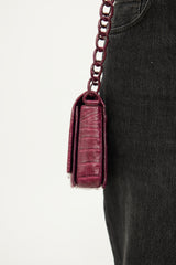 Nancy Gonzalez Burgundy Chain Shoulder Bag