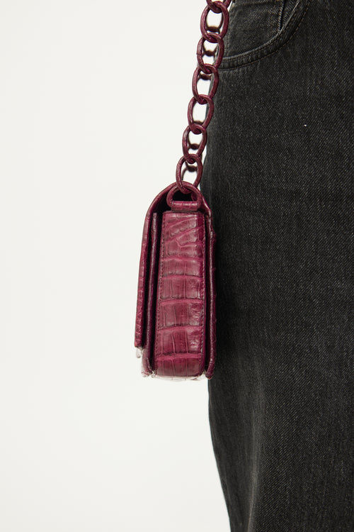 Nancy Gonzalez Burgundy Chain Shoulder Bag