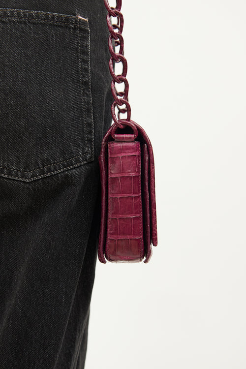 Nancy Gonzalez Burgundy Chain Shoulder Bag