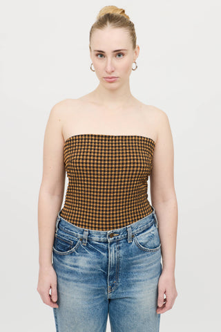 Nanushka Gingham Seersucker Bodysuit