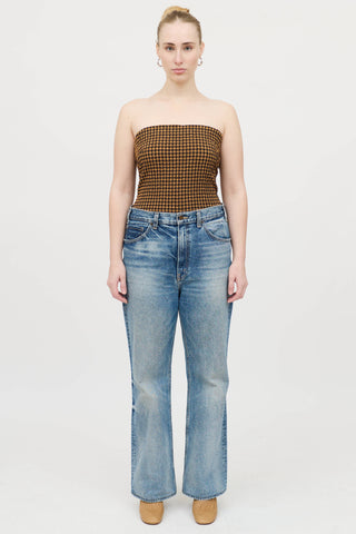 Nanushka Gingham Seersucker Bodysuit