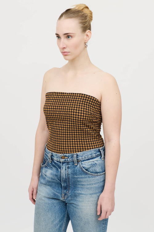 Nanushka Gingham Seersucker Bodysuit
