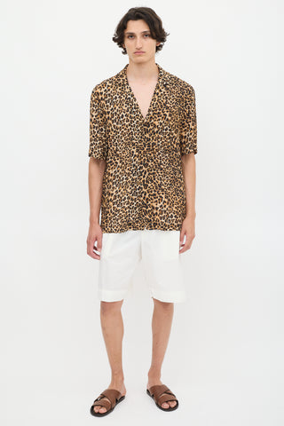 Nanushka Brown & Black Plissé Printed Shirt