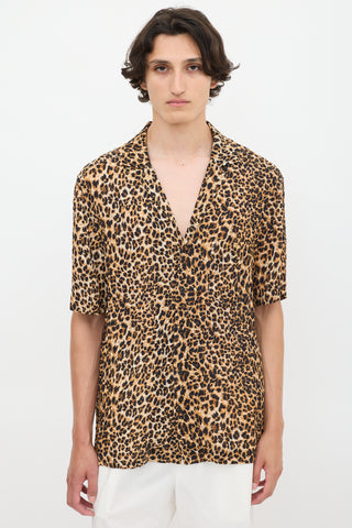 Nanushka Brown & Black Plissé Printed Shirt