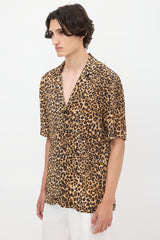 Nanushka Brown & Black Plissé Printed Shirt