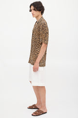 Nanushka Brown & Black Plissé Printed Shirt
