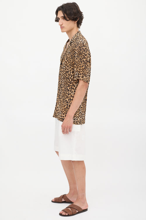 Nanushka Brown & Black Plissé Printed Shirt