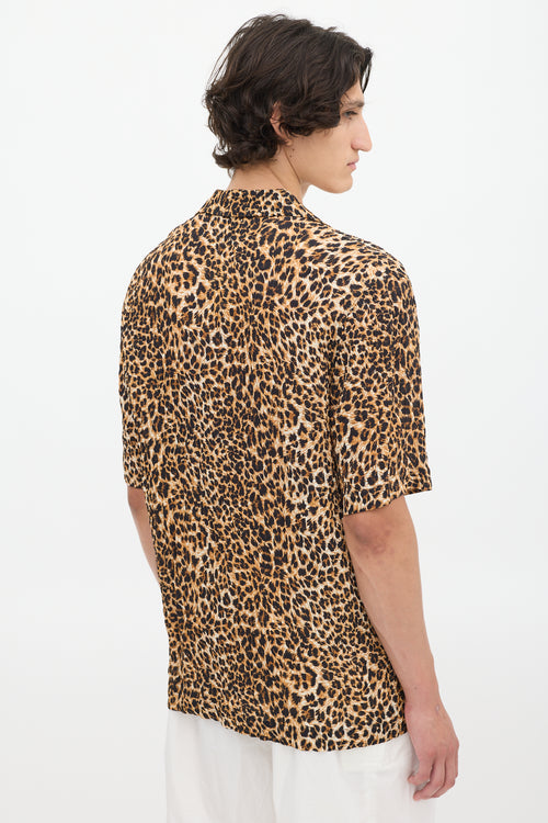 Nanushka Brown & Black Plissé Printed Shirt