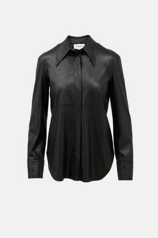 Nanushka Faux Leather Naum Shirt