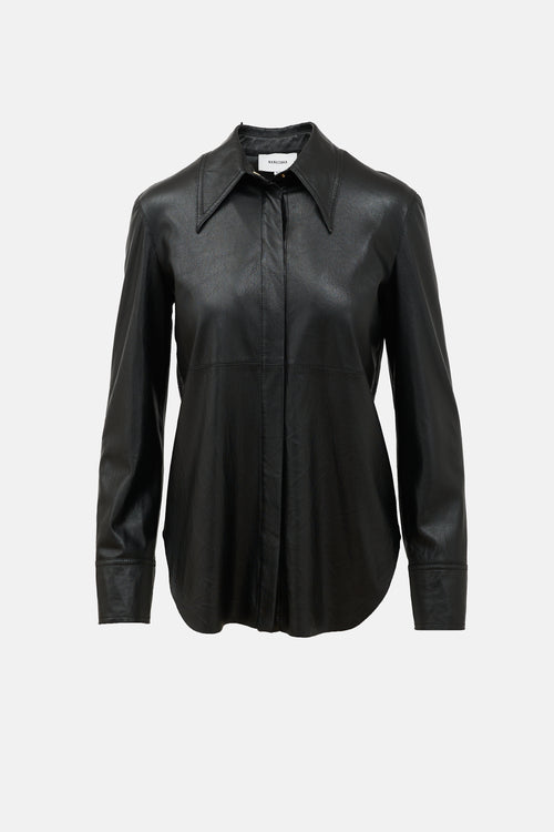 Nanushka Faux Leather Naum Shirt