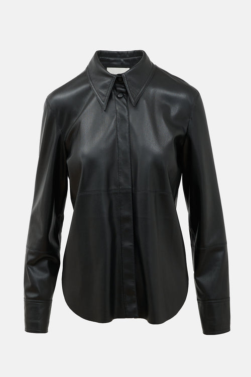 Nanushka Faux Leather Naum Shirt