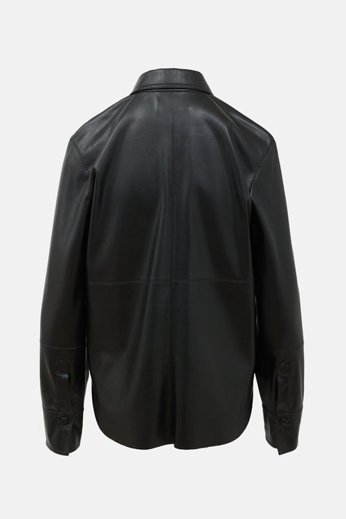 Nanushka Faux Leather Naum Shirt