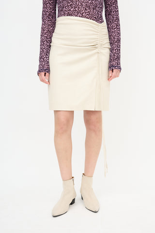 Nanushka Faux Leather Zow Ruched Skirt