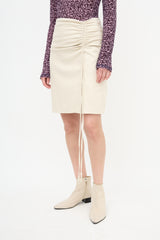 Nanushka Faux Leather Zow Ruched Skirt