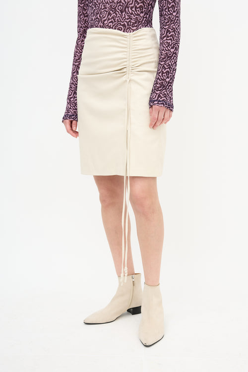 Nanushka Faux Leather Zow Ruched Skirt
