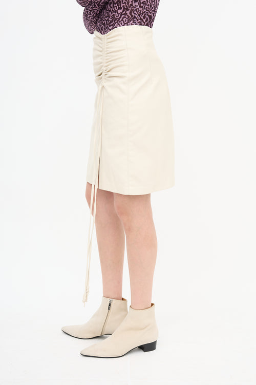 Nanushka Faux Leather Zow Ruched Skirt