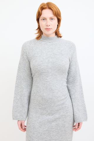 Nanushka Grey Wool Knit Maxi Sweater Dress