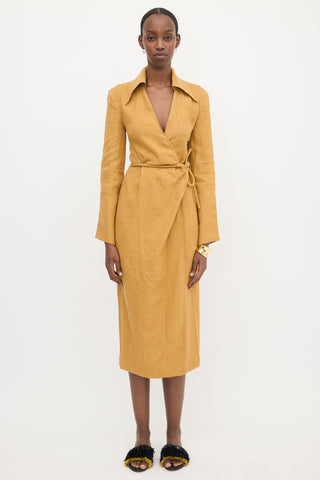 Nanushka Linen Farah Wrap Dress