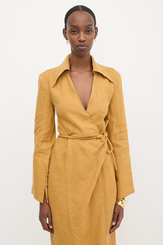 Nanushka Linen Farah Wrap Dress