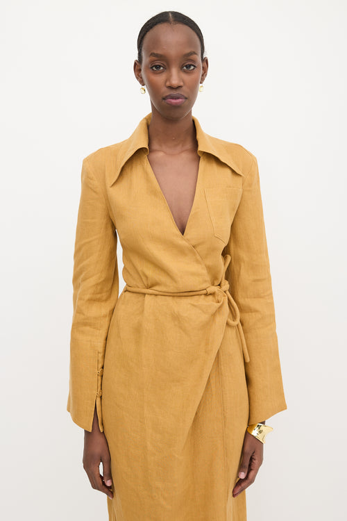 Nanushka Linen Farah Wrap Dress