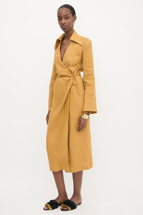 Nanushka Linen Farah Wrap Dress