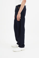Nanushka Navy Denim Embroidered Logo Jeans