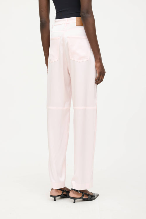 Nanushka Satin Frayed Straight Leg Trouser