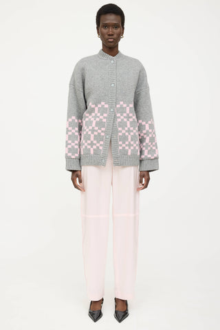 Nanushka Satin Frayed Straight Leg Trouser