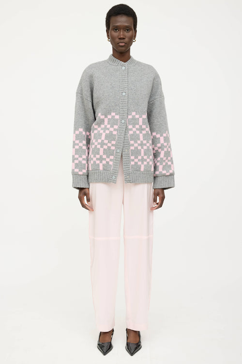 Nanushka Satin Frayed Straight Leg Trouser